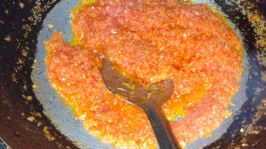 Onion Tomato paste after cooking